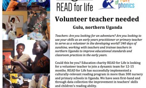Teaching opportunity.... in Gulu. Is this you? Do you know someone who would love a teaching adventure?